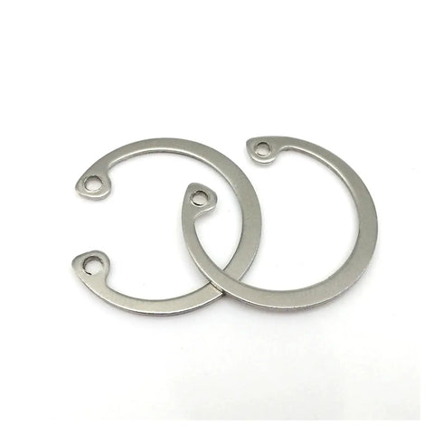 GB893 C Type Internal Circlip Snap Ring Kit Set M8 To M20 close-up, 304 Stainless Steel A2-70, two overlapping rings