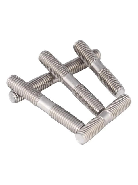 Set of four stainless steel double-ended threaded studs (UNC 3/8-16, 55mm)