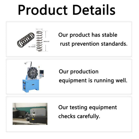 Compression springs assortment kit, stainless steel, 200 pcs in 40 sizes; blue production machine and test equipment.
