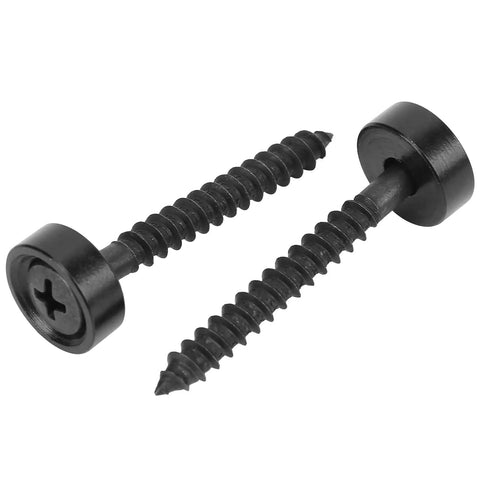 Guitar Neck Screws And Joint Bushing Set For Electric Bass 4 Piece Ferrule Fasteners With Shims String Ferrules Durable Metal Hardware For A Quick Snug Neck Fit And Rock Solid Install Black, black screws