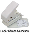 Two Pack Small Black And White One Quarter Inch Circle Hole Punch Handheld Tool for Paper and Leather Craft with paper scraps