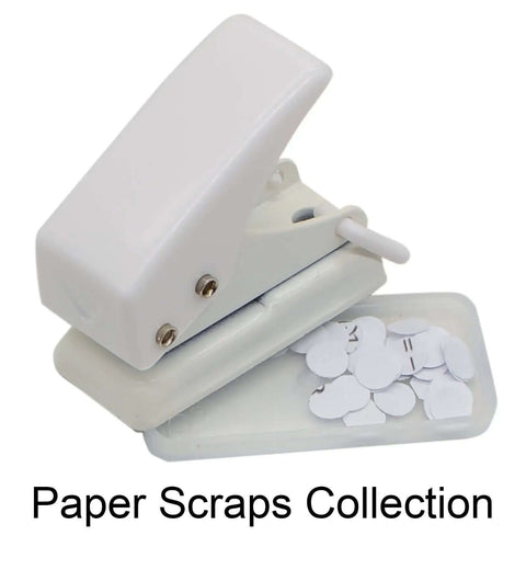 Two Pack Small Black And White One Quarter Inch Circle Hole Punch Handheld Tool for Paper and Leather Craft with paper scraps