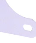 Close-up of a white steel corner bracket hole, part of Beefy Heavy Duty Steel Corner Brackets For Shelving Units And Shelves White Right Angle Braces
