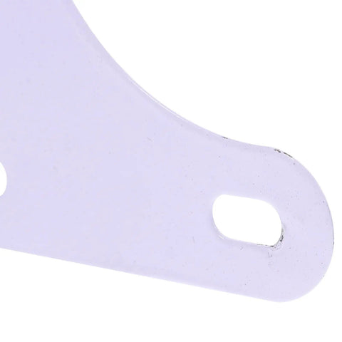 Close-up of a white steel corner bracket hole, part of Beefy Heavy Duty Steel Corner Brackets For Shelving Units And Shelves White Right Angle Braces