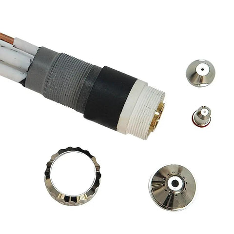 Straight Plasma Torch Head FY XF300H B Air Cooled Torch Body components with fittings and connectors for 2M cable replacement