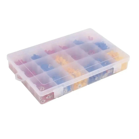 Top Notch 1200 Pcs Electrical Wire Ring Fork U-Type Spade Terminal Butt Crimp Connectors Insulated Assorted Kit For Your Home Diy Wiring Gigs in storage box