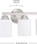 Bolden 3 Light Vanity In Brushed Polished Nickel With White Frosted Glass Shades For Damp Locations Modern Bathroom Light Fixture