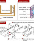 Installation guide for 8 Inch Full Extension Drawer Slides with 3 Section Side Mounted in Cabinet