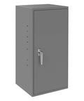 Gray Cold Rolled Steel Utility Cabinet With All Welded Construction And Full Piano Hinge, Two Adjustable Shelves, Thirteen And Three Quarters Inch Wide