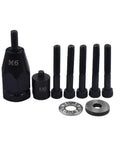 Pro Grade Pneumatic Rivet Nut Tool Kit with M6 heads, mandrels, and bearings for quick riveting on metal panels and pipes.