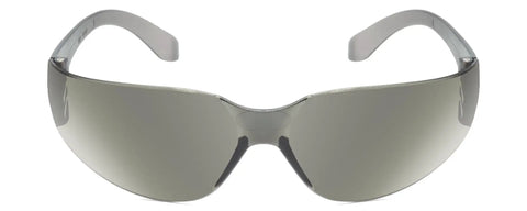 Bulk 30 Pack Rimless Safety Glasses Grey Wrap Around Style with smoked lenses for anti-fog protection, ANSI Z87 rated design.