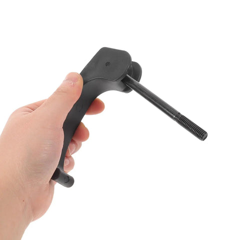 Ergonomic Keyboard Stand Height Adjustment Knob Replacement For Electronic Pianos Heavy Duty Anti Slip Handle Universal Rack Support Smooth Tilt And Elevation Control Quick Install Spare Part, black threaded replacement knob in hand