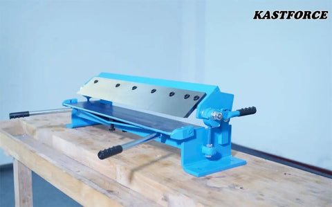 Box And Pan Brake Sheet Metal Folder For 24 Inch Capacity, 20 Gauge Mild Steel on wooden table
