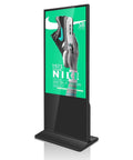 Slick 55 Inch Digital Signage Display With Sharp 1080P Android Smart Playback, freestanding kiosk showcasing a Nike advertisement.