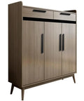 Wooden cabinet with Beefy Aluminum Cabinet Handle Set 1000mm Length Black Edge Pulls For Kitchen Cabinets And Drawers