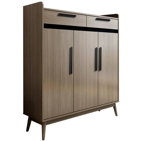 Wooden cabinet with Beefy Aluminum Cabinet Handle Set 1000mm Length Black Edge Pulls For Kitchen Cabinets And Drawers