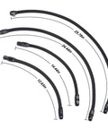 Four braided nylon and stainless steel hoses with dimensions for Braided Nylon And Stainless Steel Steam Vent Hose Kit For LS Engine Family LS1 LS2 LS6 LSX LM7 Front And Rear Ventilation With Complete Coolant Intersection Pro Grade CPE NBR Lines.