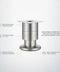 Adjustable Stainless Steel Furniture Legs 1.5 To 9.8 Inch Leveling Feet For Cabinets And Sofas With Mounting Screws Stabilize Wobbly Furniture