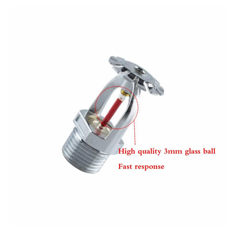 Fast Response Fire Sprinkler Head With Heavy Duty Side Spray Configuration For Instant 68 Degree Pop Featuring A Rock Solid 3mm DN15 Nozzle Joint To Shield Your Spot From Fire Drama And Keep The Family Cool With A Beast Mode Safety System That Works Like showing high quality glass ball and nozzle.