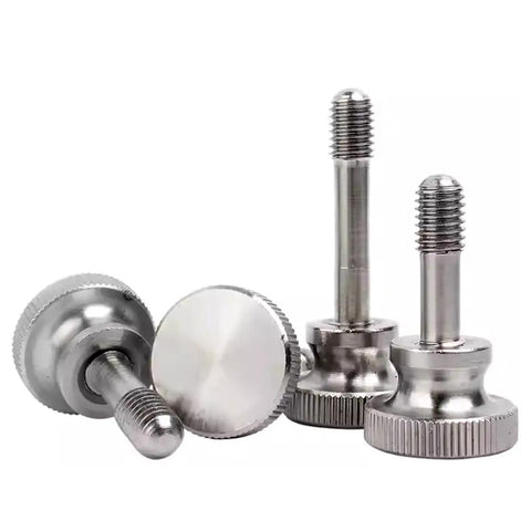 Stainless Steel M3 X 12 MM Knurled Thumb Head Captive Panel Screws featuring solid grip and heavy duty fasteners.