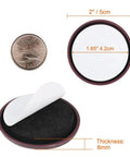 Heavy Duty Stick Furniture Sliders And Glides Make Carpet And Hardwood Floors Glide Smooth As Butter With Scratch Resistant Coffee Colored Pads For Total Breeze Moves, 2" pads with peel-and-stick adhesion.