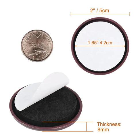 Heavy Duty Stick Furniture Sliders And Glides Make Carpet And Hardwood Floors Glide Smooth As Butter With Scratch Resistant Coffee Colored Pads For Total Breeze Moves, 2" pads with peel-and-stick adhesion.