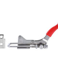 Heavy Duty Stainless Steel Toggle Latch Clamp With Adjustable Design And A劲 Solid 496lb Holding Force Makes It Perfect For Secure Storage, close-up with red handle