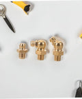 9 Piece Grease Fitting Kit With Copper Nozzle Caps For Cars And Trailers, includes straight and angled nipples on white surface
