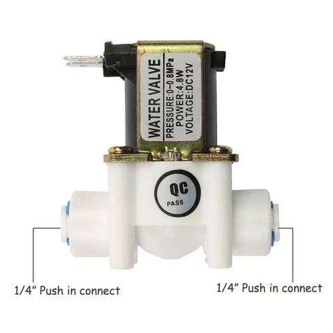 12 Volt DC Water Solenoid Valve One Quarter Inch Inlet Normally Closed For RO Reverse Osmosis Systems