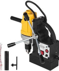 Compact Badass 750W Magnetic Drill Press Featuring A Rocksolid 8500N Base Magnet for precise metal drilling.