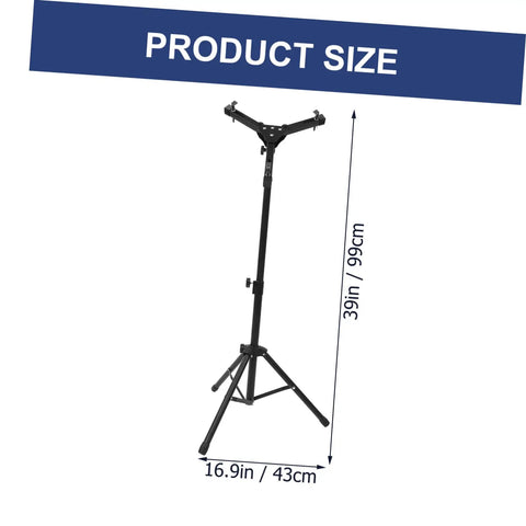 Heavy Duty Tripod Drum Stand And Snare Rack Holder Featuring Non Slip Base For Rock Solid Practice Routines In Sleek Black Finish, size 39in.