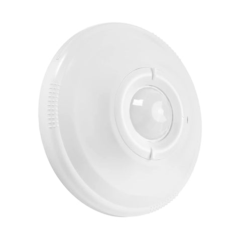 Ceiling Mount 360 Degree PIR Occupancy Sensor For Indoor Lighting, hard wired motion sensor with white round design