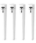 Four Piece Heavy Duty Adjustable Metal Table Legs With Telescoping Clamp For No Fuss Desk Build Supports Two Hundred Pounds Grippy Rubber Feet For Rock Solid Furniture Game, white steel construction.