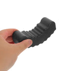 Hand holding 2 Pack 6 Ton Jack Stand Rubber Pads Anti Slip Floor Jack Grip Pads With Slotted Lift Buffer For Car And Vehicle Maintenance