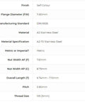 Specifications of Pack Of 25 M5 X 0.8 DIN 6926 Hex Flange Nylon Insert Lock Nuts, 18-8 Stainless Steel 304 Bright Finish