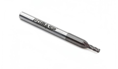 Front view of Carbide Square End Mill 4 Flute Diameter One Sixteenth Inch, Cutting Length Three Sixteenth Inch, for alloy steels.