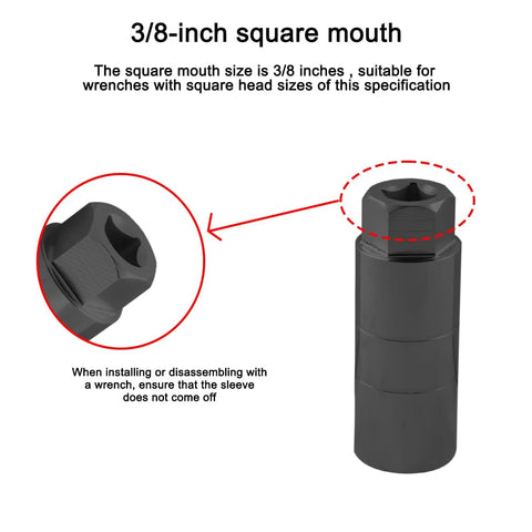 Six Point Oil Pressure Sensor Socket For Three Eighths Inch Drive Vehicles Pro Grade Quick Removal Tool with 3/8-Inch Square Mouth