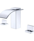 Three Hole Deck Mount Roman Tub Faucet With Slick Waterfall Spout And Valve, Chrome Finish, High Flow 8.58 GPM At 60 PSI