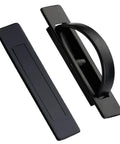 Invisible Cabinet Drawer Handle With 180 Degree Rotating Zinc Alloy Hidden Grip, black, no drill, side view of two handles