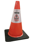 Top Shelf Reflective Safety Cone Collar Kit For EV Repair High Voltage Danger Warning Sign 3 Pack, orange cone with battery warning
