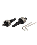 22mm Hole Saw Set, 2 Pieces, 67mm Overall Length, 5mm Shank, 13mm Cutting Depth, HSS Steel, Includes Hex Wrenches And Case