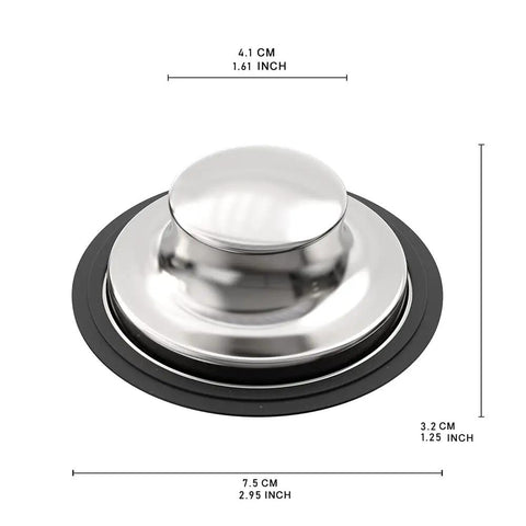 Three And A Half Inch Kitchen Sink Stopper Plug For Standard Garbage Disposal Flanges, Polished Stainless Steel Drain Cover With Universal Fit No Fuss Rust Resistant Easy Install Keeps Drains Clear Odor Control Durable Kitchen Accessory