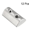 Roll-In Spring M4 T Nut for 4040 Aluminum Extrusion, Ball-Driven Elastic T-Slot Nut for 8mm Groove Depth, Pack of 12