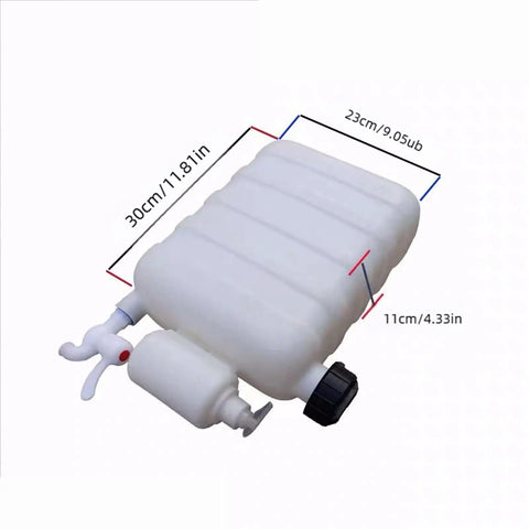 9L Portable Hand Washing Water Tank For Outdoor Hygiene, Durable ABS Storage Dispenser with faucet and size dimensions