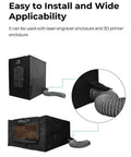 Upgraded Fume Extraction Kit For Ender Plus 3D Printer Enclosure With Exhaust Fan Interface visible from side view