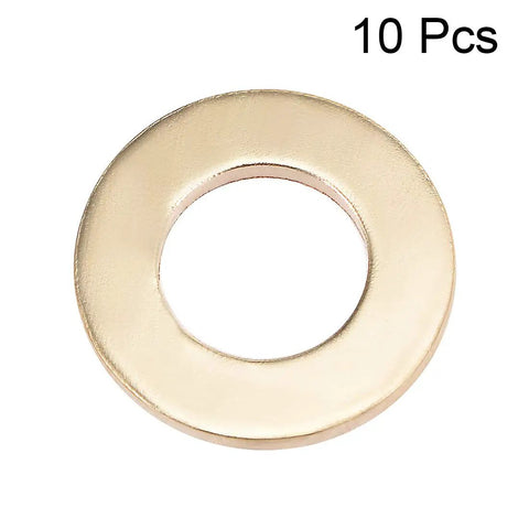 Heavy Duty Copper Flat Washers 10 Pack 16.5mm Inner Diameter By 30mm Outer Diameter By 3mm Thick close-up of a copper washer