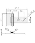 Technical drawing of Adjustable Stainless Steel Door Hinge For Quiet Close And Smooth Opening Flat T Shaped Welded Hinge.