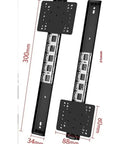Hidden Pocket Door Hardware Slides With Soft Close, slick electroplated steel ball drawer slides, low profile, dimensions shown