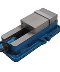 Beefy Precision Milling Vise Without Base Replacement For Milling Shaping And Drilling Machines, angled view of blue vise