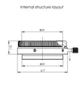 Internal structure layout of Camera Angle Adjuster For SV550 80mm F6 Scope with 360 Degree Rotator and M63 Thread.